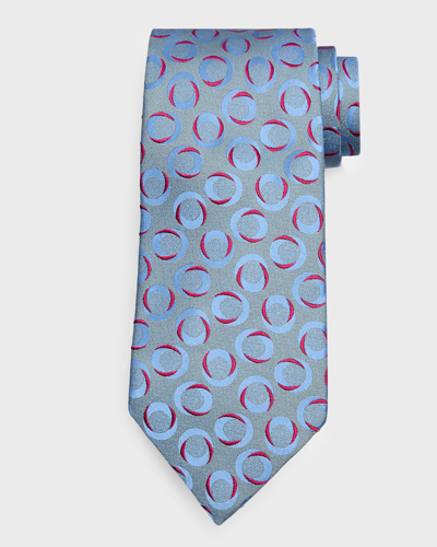 Charvet Men's Geometric Silk Tie In Blue 2