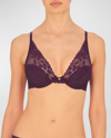 Natori Cherry Blossom Convertible Lace Plunge Bra (36c) In Deep Plum
