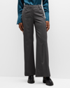 Twp Joanna Stretch Virgin Wool Wide Leg Pants In Heather Grey In Charcoal Heather