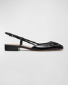 Valentino Garavani Vlogo Signature Patent Leather Slingback 20mm Woman Black 42 In 0no Nero