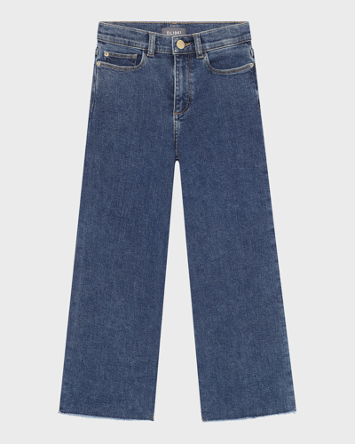 Dl1961 Kids' Girl's Lily High-rise Wide-leg Denim Jeans In Adams