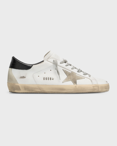 GOLDEN GOOSE MEN'S SUPER-STAR LEATHER LOW-TOP SNEAKERS