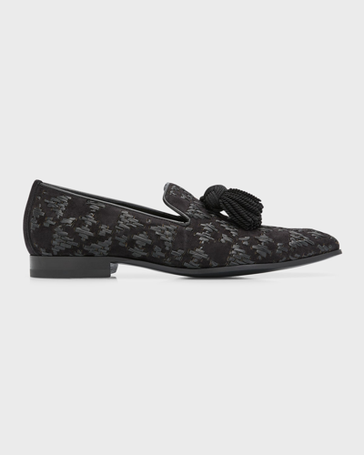 Jimmy Choo Foxley 流苏细节拖鞋 In Black Mix