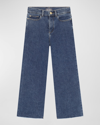 Dl1961 Girl's Lily High-rise Wide-leg Denim Jeans In Shoreline