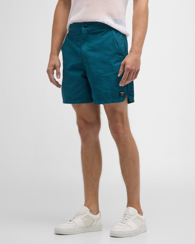 Hudson Ripstop Cotton Shorts In Dark Teal