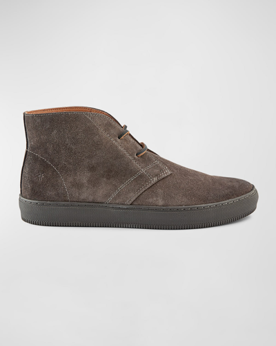 Frye Men's Astor Sneaker-sole Leather Chukka Boots In Charcoal
