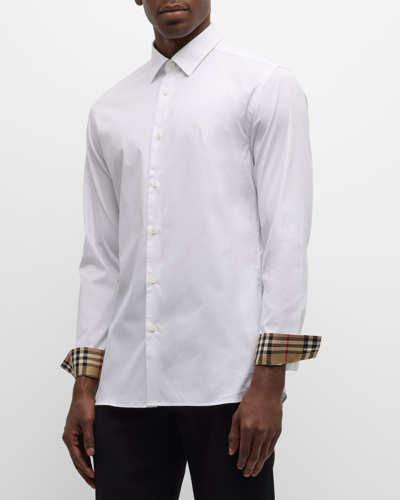 Burberry Sherfield Stretch Cotton Shirt In White