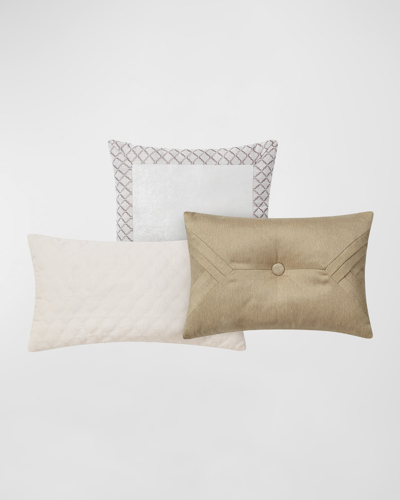 Waterford Maritana Set Of 3 Decorative Pillows In Beige