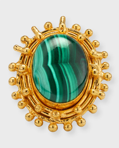 Sylvia Toledano Stonedots Malachite Ring In Gold
