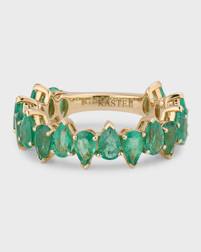 Kastel Jewelry 14k Yellow Gold Emerald Ring In Green
