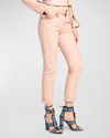 TOM FORD BELTED LEATHER STRAIGHT-LEG ANKLE BOYFRIEND PANTS
