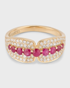 KASTEL JEWELRY 14K ALBI RUBY AND DIAMOND BAND RING