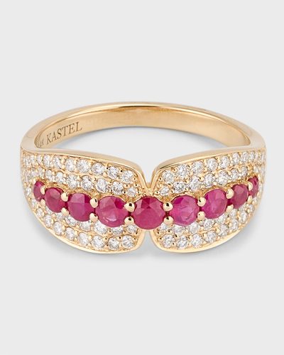 Kastel Jewelry 14k Albi Ruby And Diamond Band Ring In Gold