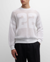 Amiri Men's Tiger Mesh Graphic Crew Sweater In White