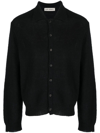 Our Legacy Fine Knit Polo Sweater In Black