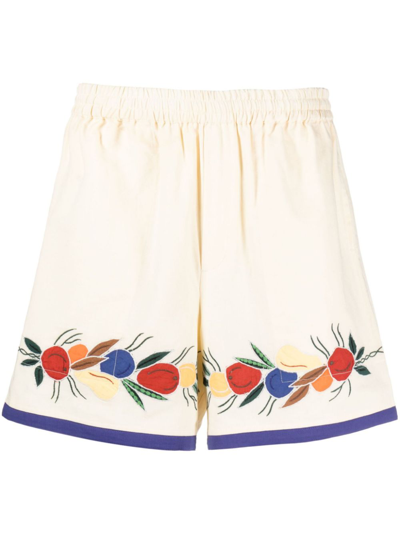 Bode Off-white Fruit Bunch Shorts In Neutrals