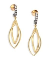 RENE ESCOBAR Diamond, 18K Yellow Gold & Silver Dangle Drop Earrings
