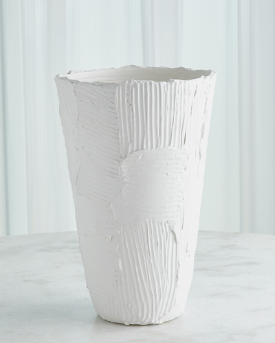 Global Views Matte Tall Chip Vase In White