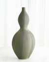 GLOBAL VIEWS HELIOS WASHED GREEN VASE, LARGE