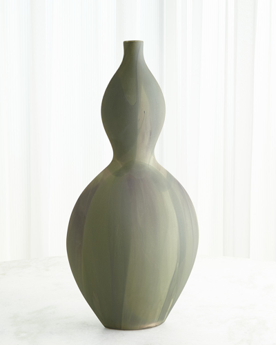 Global Views Helios Washed Green Vase, Large