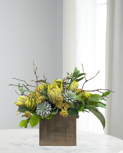 Winward Protea & Succulent In Artisanal Vase