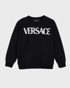 Versace Logo-print Sweatshirt In Greymelangewhite