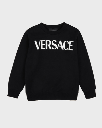 Versace Kids' Logo-print Sweatshirt In Black