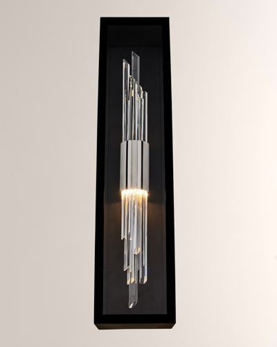 Kalco Lighting Lucca Chrome Outdoor Wall Sconce In Matte Black