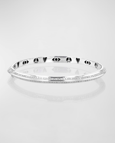 Sheryl Lowe Knife Edge Hinge Icon Bracelet In Sterling Silver