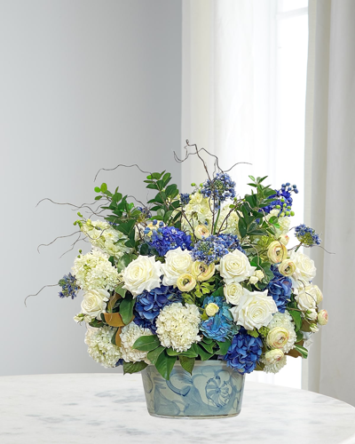 Winward Mixed Faux Floral Arrangement In Ceramic Bowl