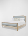 Ambella Fayette Upholstered King Bed In Blue