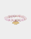 SYDNEY EVAN 14K YELLOW GOLD KUNZITE BRACELET WITH CELESTIAL MOTH DIAMOND CHARM