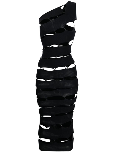 Rui Cut-out Detail Long Fitted Dress In Black