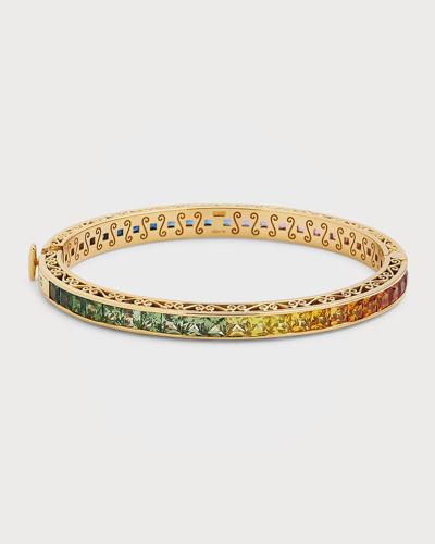 Dolce & Gabbana 18k Yellow Gold Multi-sapphire Rainbow Colored Bracelet