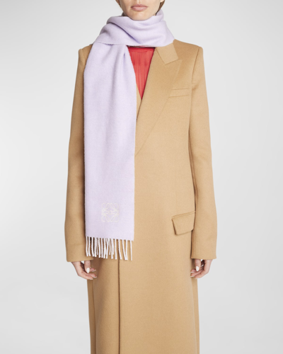Loewe Scarf Fuchsia Anagram - Luxury Wool Cashmere Silk Designer Shawl -  Como Milano
