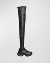 GIVENCHY G LAMBSKIN OVER-THE-KNEE CLOG BOOTS