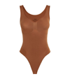 Skims Seamless Sculpt Scoop Neck Bodysuit In Bronze