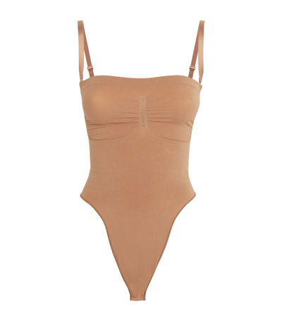 Skims Seamless Sculpt Thong Bodysuit In Nude