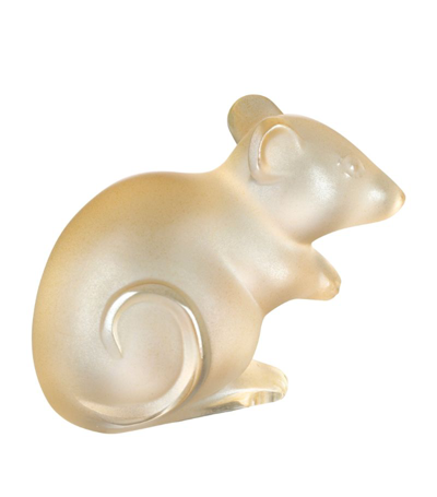 Lalique Crystal Mouse Ornament In Gold