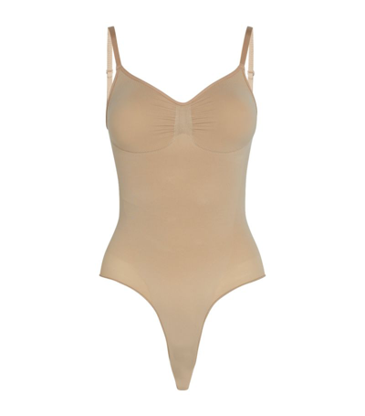 Skims Seamless Sculpt Briefs Bodysuit In Sienna