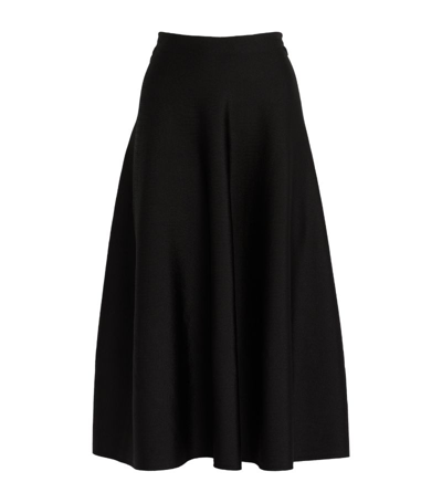 The Row Cindy Stretch-knit Midi Skirt In Blk Black