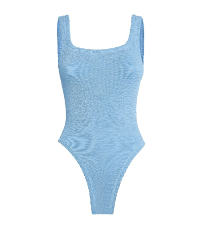 Hunza G Classic Square Neck Swimsuit In Blue