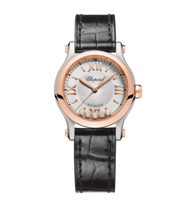 Chopard Rose Gold, Stainless Steel And Diamond Happy Sport Automatic Watch 30mm