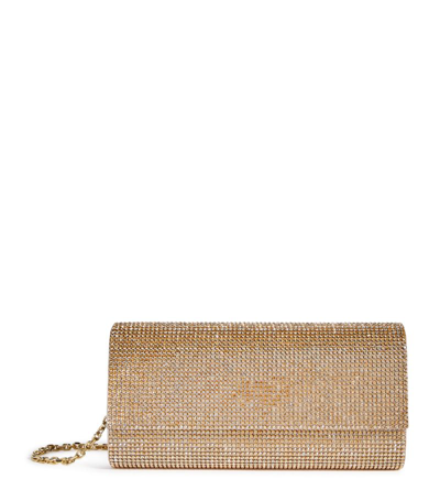 Judith Leiber Satin Crystal-embellished Perry Clutch Bag In Gold