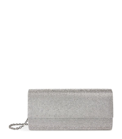 Judith Leiber Satin Crystal-embellished Perry Clutch Bag In Silver