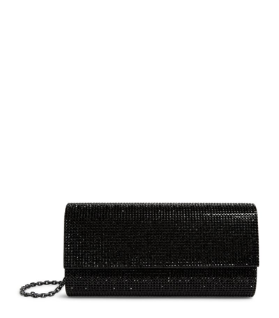 Judith Leiber Satin Crystal-embellished Perry Clutch Bag In Black