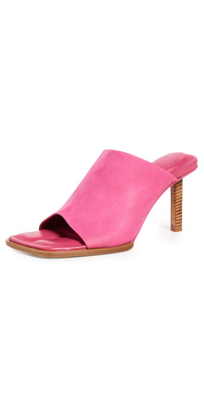 Jacquemus Les Mules Rond Carre Sandals In Neon Pink