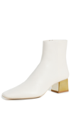 Simkhai Ryder Leather Square Toe Ankle Booties In White