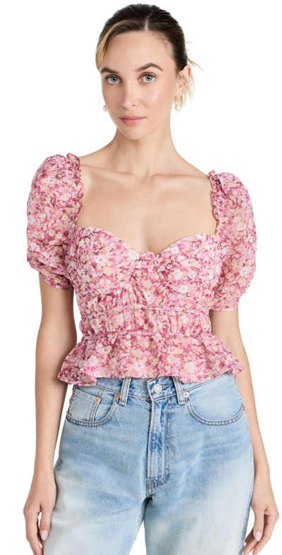 Astr Nayeli Top In Pink Floral