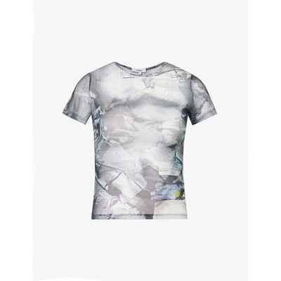 Miaou Gray Mini T-shirt In Newspaper Trompe